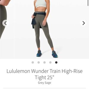Lululemon Wunder Train High-Rise Tight 25" Grey Sage Size 6